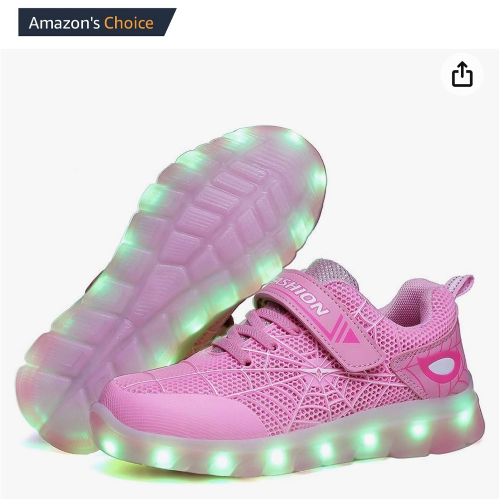 Spider light up tennis shoes with 10+ different light options.